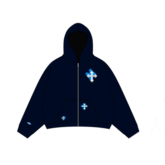 ZIP HOODIE VULTUR GRYPHUS "HOLOGRAM CROSS"